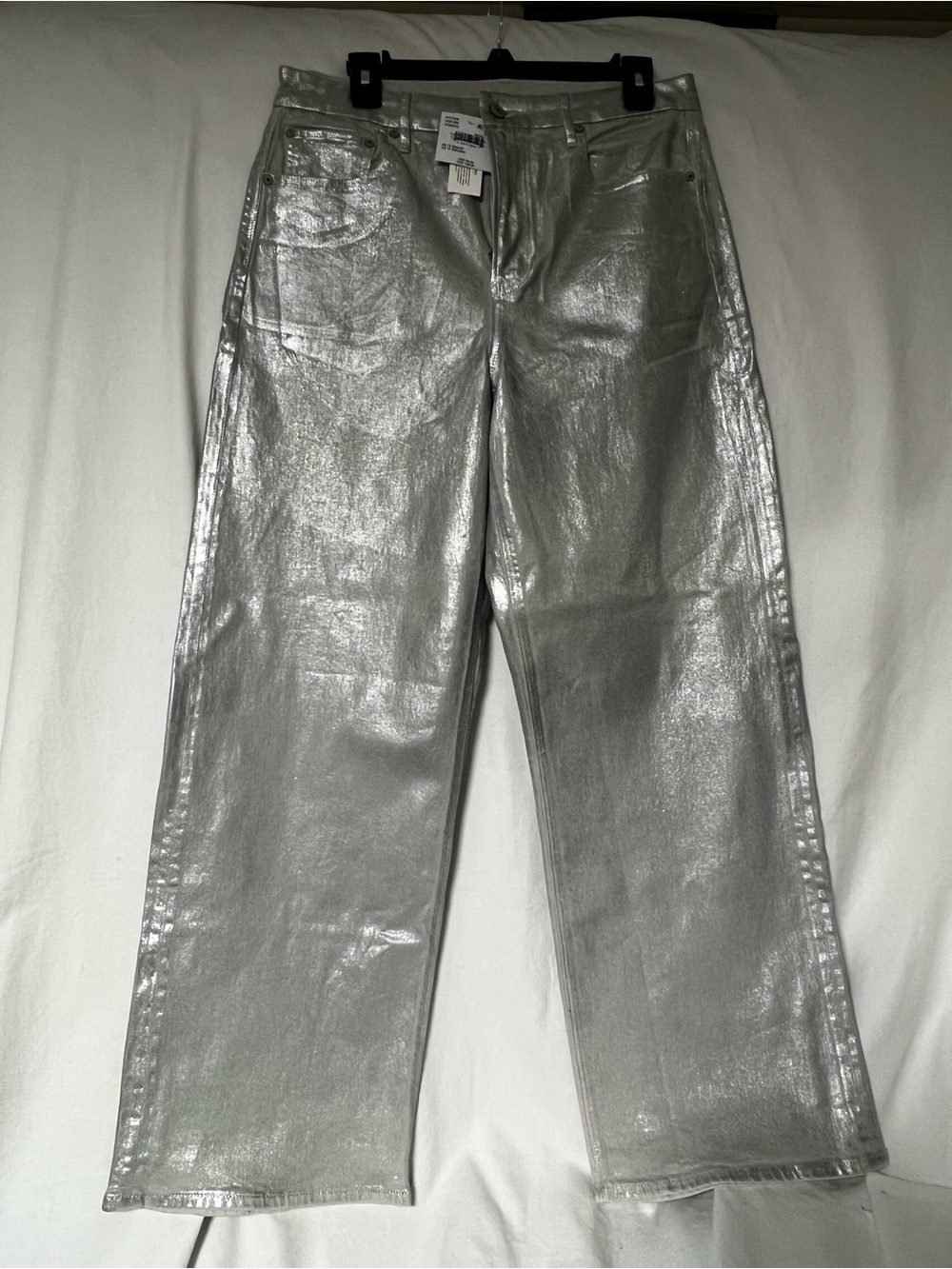 Neat American Eagle Metallic Silver Jeans